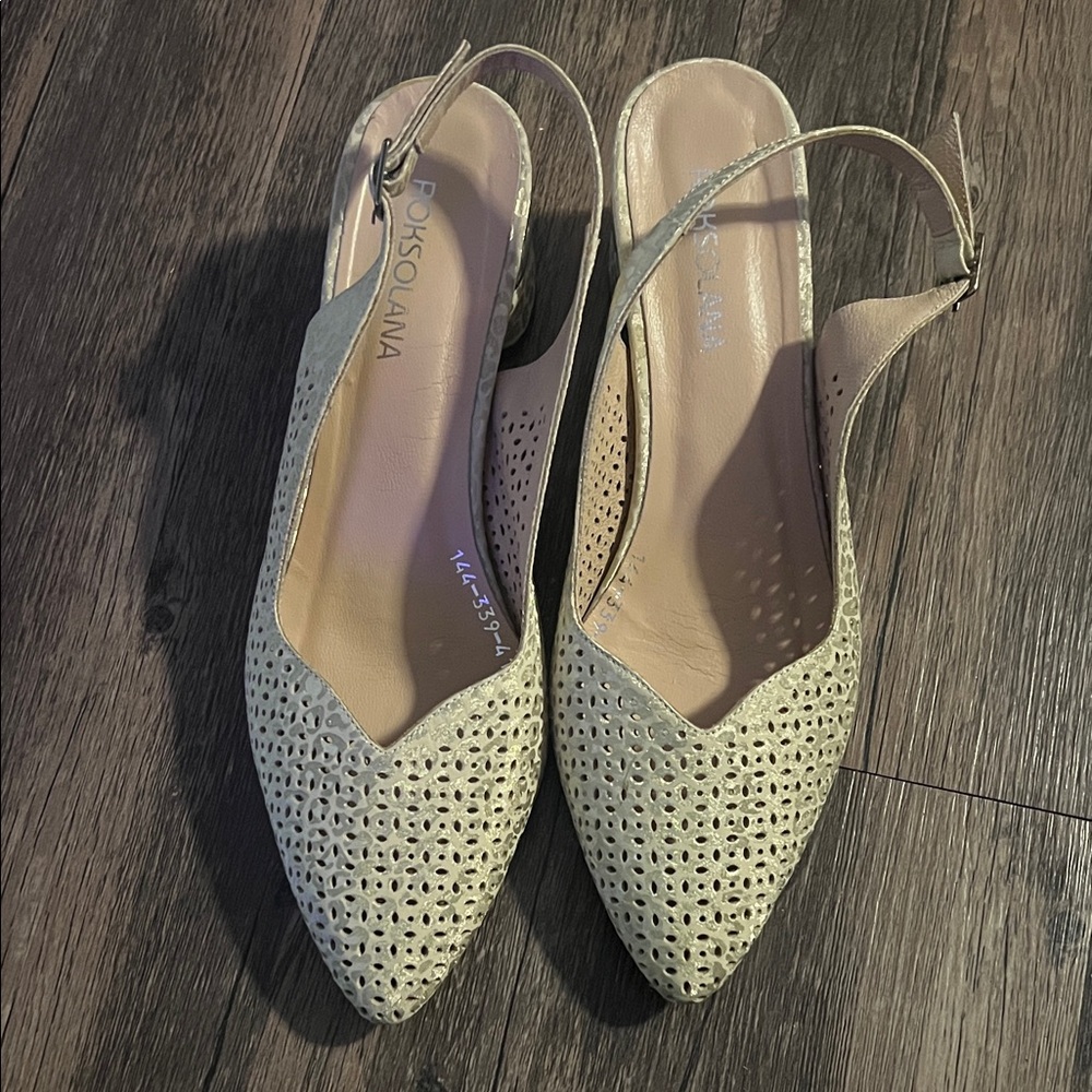 Pikolinos Cream Perforated Slingback Loafers